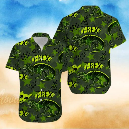 T Rex Green Hawaiian Shirts