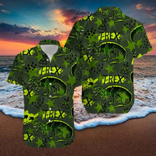 T Rex Green Hawaiian Shirts