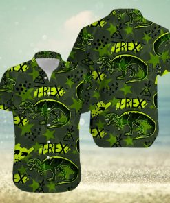 T Rex Green Hawaiian Shirts Kv