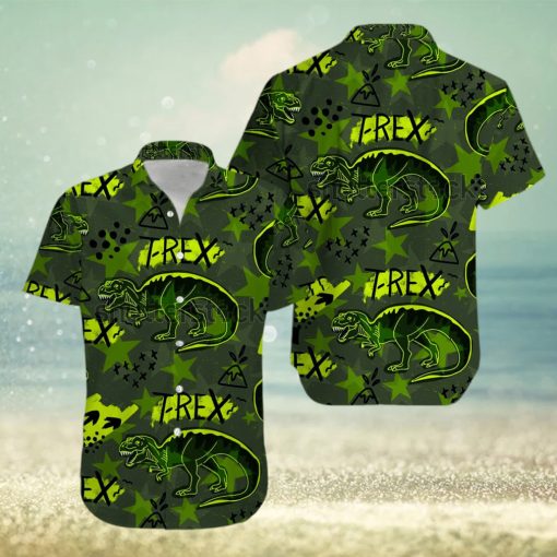 T Rex Green Hawaiian Shirts