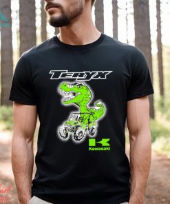 T Rex riding Jeep Teryx Kawasaki logo shirt