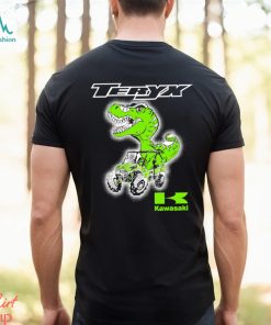 T Rex riding Jeep Teryx Kawasaki logo shirt