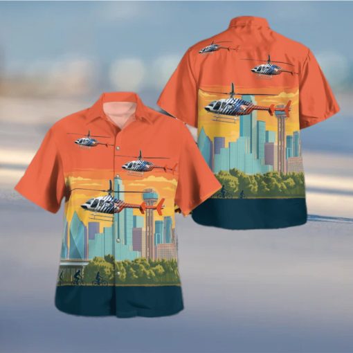 TTexas Careflite Bell 407gx Summer Aloha And Beach Short hawaiian shirt