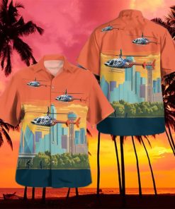 TTexas Careflite Bell 407gx Summer Aloha And Beach Short hawaiian shirt