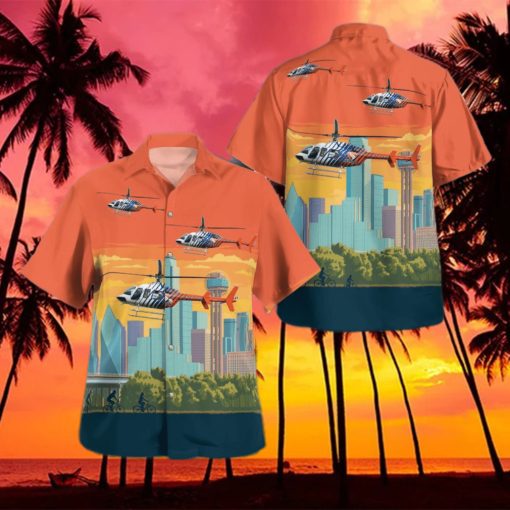 TTexas Careflite Bell 407gx Summer Aloha And Beach Short hawaiian shirt