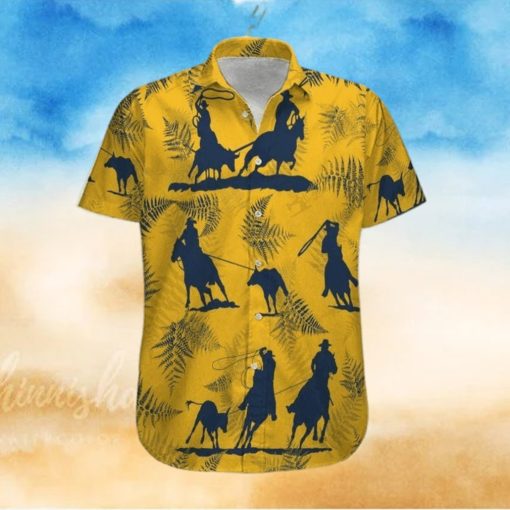 Team Roping Cowboy Yellow Unisex Hawaiian Shirts