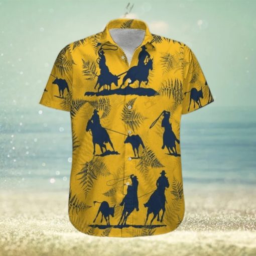 Team Roping Cowboy Yellow Unisex Hawaiian Shirts