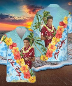 The King Elvis Presley Hawaiian Shirt Hibiscus Flowers Pattern All Over Print