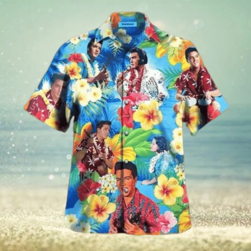 The King Elvis Presley Hawaiian Shirt Hibiscus Flowers Pattern