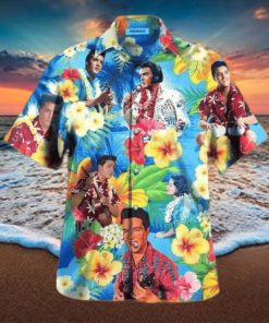 The King Elvis Presley Hawaiian Shirt Hibiscus Flowers Pattern