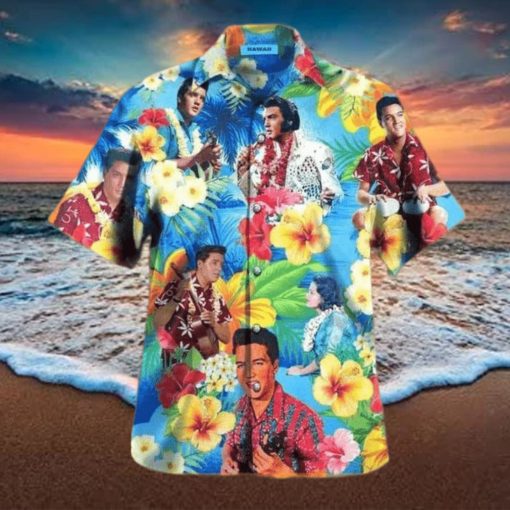 The King Elvis Presley Hawaiian Shirt Hibiscus Flowers Pattern