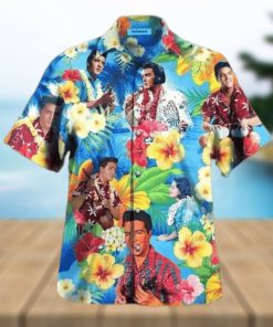 The King Elvis Presley Hawaiian Shirt Hibiscus Flowers Pattern