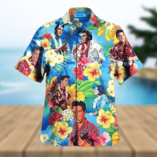 The King Elvis Presley Hawaiian Shirt Hibiscus Flowers Pattern