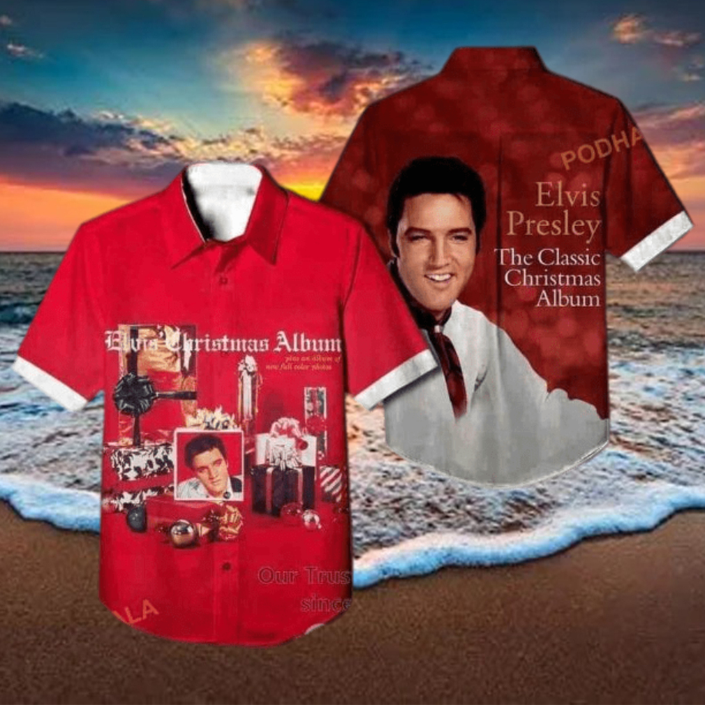 Elvis Presley Blue Red Color Unisex, Hawaiian Shirt, Aloha Shirt US size