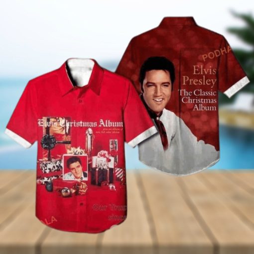 The King Of Rock And Roll Elvis Presley Hawaiian Shirt The Classic Christmas Album