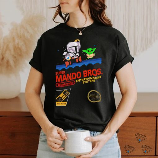 The Mandalorian X Super Mario Bros Super Mando Bros Dintendo game shirt