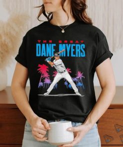 The great Dane Myers Miami Marlins baseball shirt