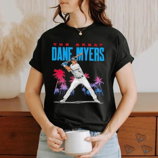 The great Dane Myers Miami Marlins baseball shirt