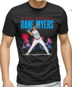 The great Dane Myers Miami Marlins baseball shirt