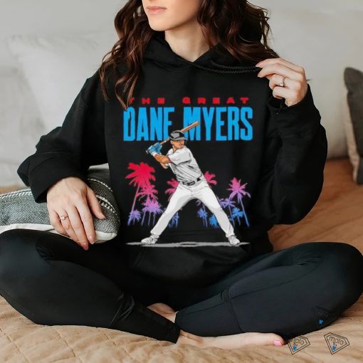 The great Dane Myers Miami Marlins baseball shirt