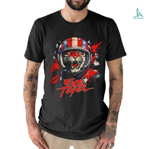 Tiger Astronaut Eye of the Tiger American flag shirt