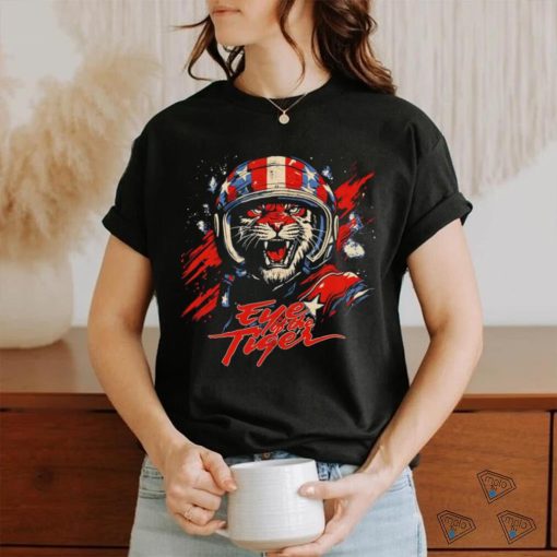 Tiger Astronaut Eye of the Tiger American flag shirt