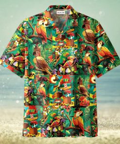 Tiki Tiki Parrot Art Unisex Hawaiian Aloha Shirts