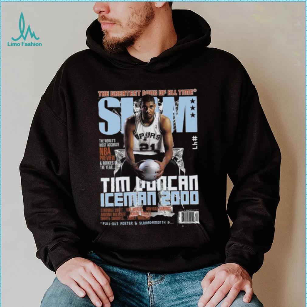 Tim Duncan San Antonio Spurs NBA Slam Cover Tee Shirt - Limotees