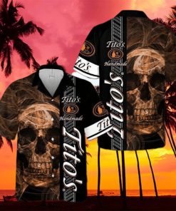 Tito’s Handmade Vodka Smoky Skull Hawaiian Shirt