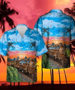 Train In The Summer Beautiful Blue Sky Unisex Hawaiian Shirts