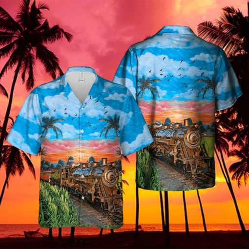 Train In The Summer Beautiful Blue Sky Unisex Hawaiian Shirts