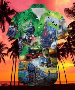 Train In The Summer Beautiful Blue Sky Unisex Hawaiian Shirtss