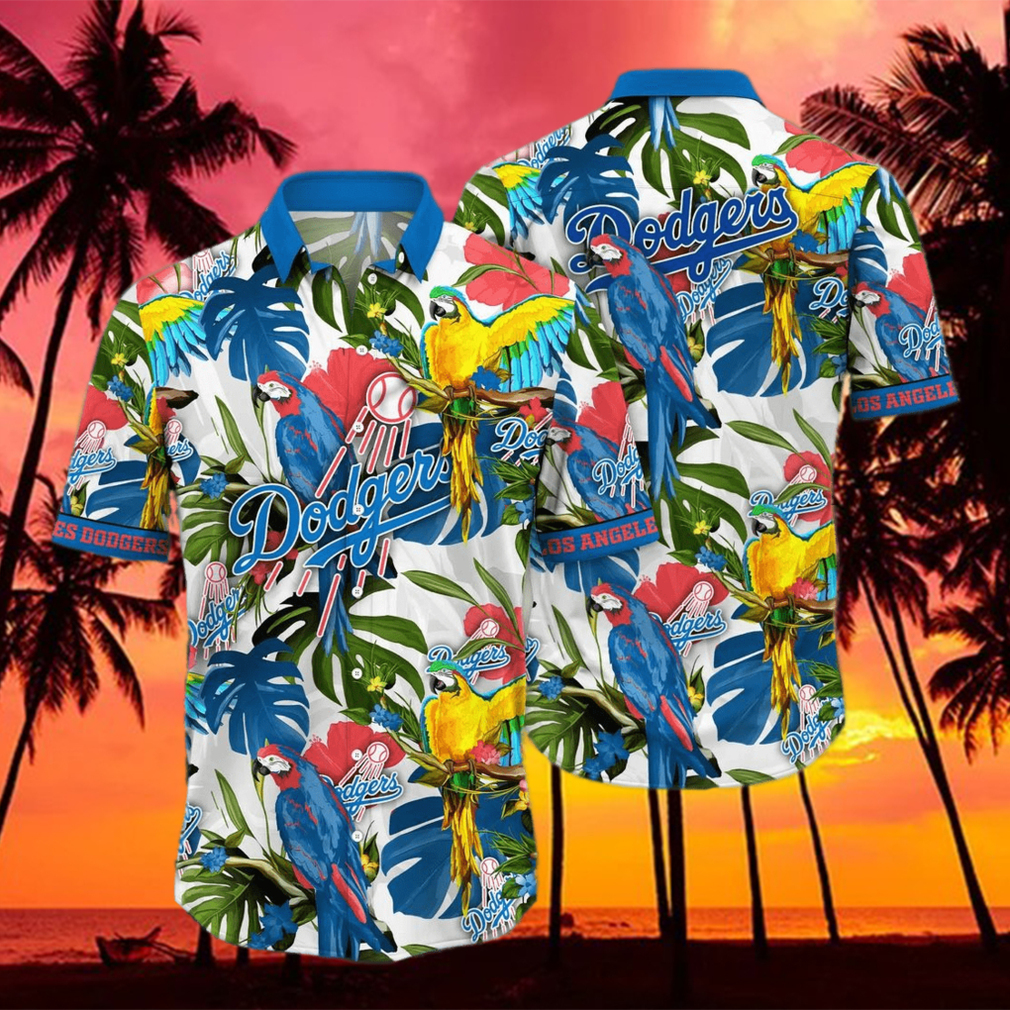 Los Angeles Dodgers MLB Floral Full Printing 3D Hawaiian Shirt - Limotees