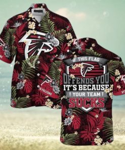 Tropical Aloha NFL Atlanta Falcons Hawaiian Shirt If This Flag Offends You