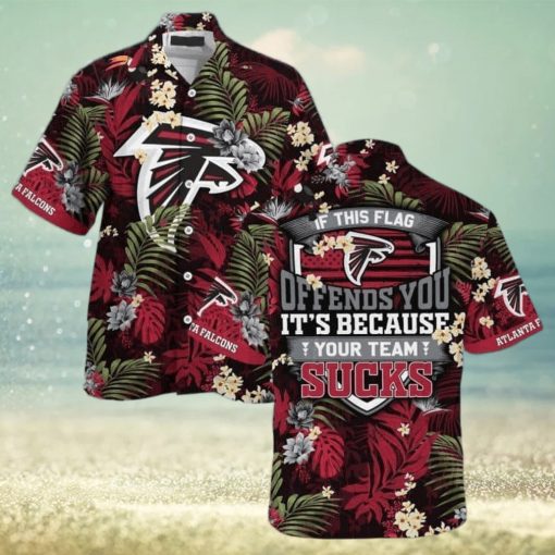 Tropical Aloha NFL Atlanta Falcons Hawaiian Shirt If This Flag Offends You