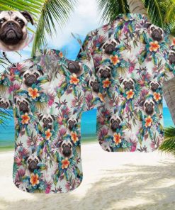 Tropical Flowers Customized Face For Gift Hawaiian Shirts