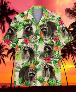 Tropical Racoon 3D 3D Hawaiian Shirt