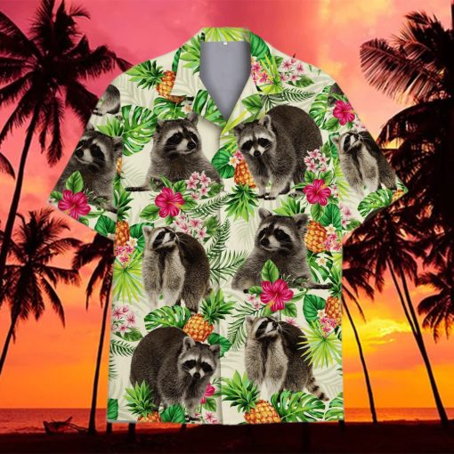 Tropical Racoon 3D 3D Hawaiian Shirt