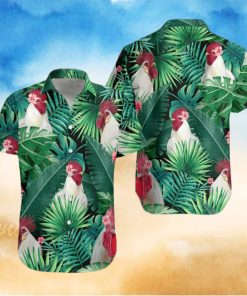 Tropical White Rooster Hawaiian Shirt