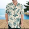 Custom Face Red Flowers Green Leaves Men s All Over Print Hawaiian Shirt