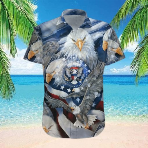 USA Eagle American Flag 3D 3D Hawaiian Shirt Tropical Aloha For Men And Women Gift