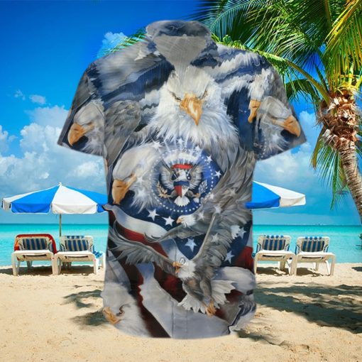 USA Eagle American Flag 3D 3D Hawaiian Shirt Tropical Aloha For Men And Women Gift