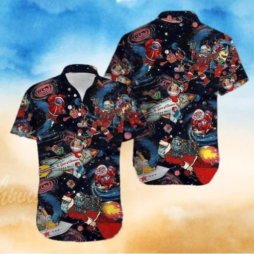 Universe Santa Claus Astronaut Hawaiian Shirt