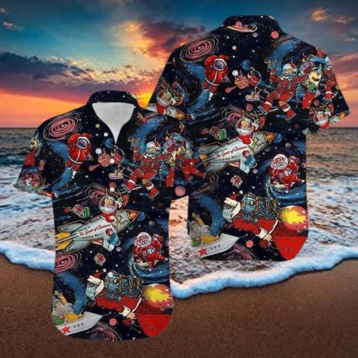 Universe Santa Claus Astronaut Hawaiian Shirt