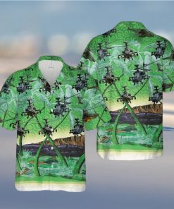 Us Army Boeing Ah 64 Apache Green Unisex Hawaiian Shirts