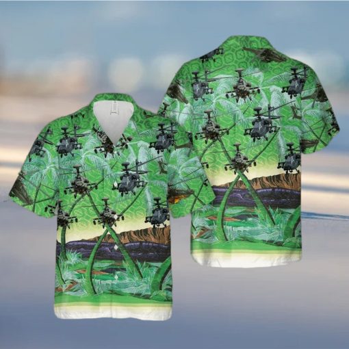 Us Army Boeing Ah 64 Apache Green Unisex Hawaiian Shirts