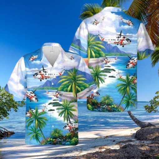 Us Coast Guard Sikorsky S 61R Helicopter Hawaiian Shirt