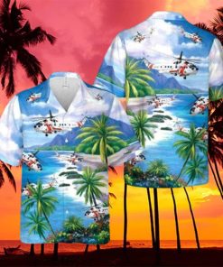 Us Coast Guard Sikorsky S 61R Helicopter Hawaiian Shirt