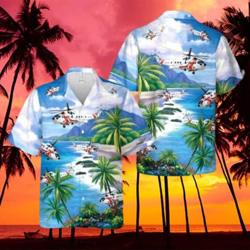 Us Coast Guard Sikorsky S 61R Helicopter Hawaiian Shirt