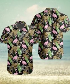 Vegas Golden Knights NHL Hawaiian Shirt Flamingo Pattern Beach Vacation Gift